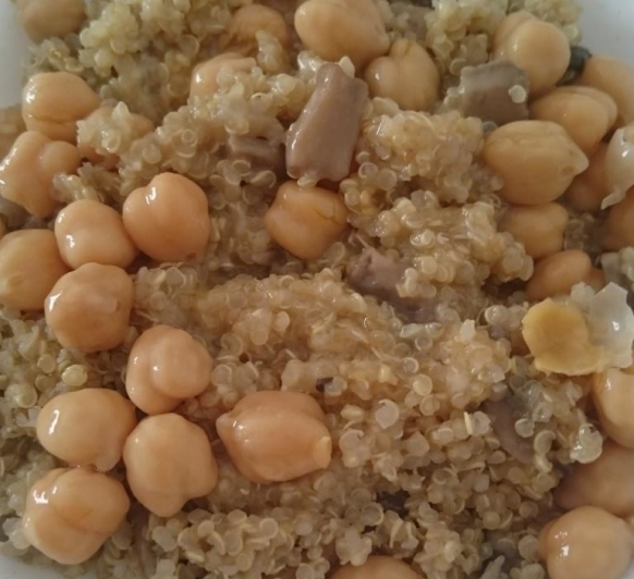 Rissotto de quinoa con champiñones y garbanzos
